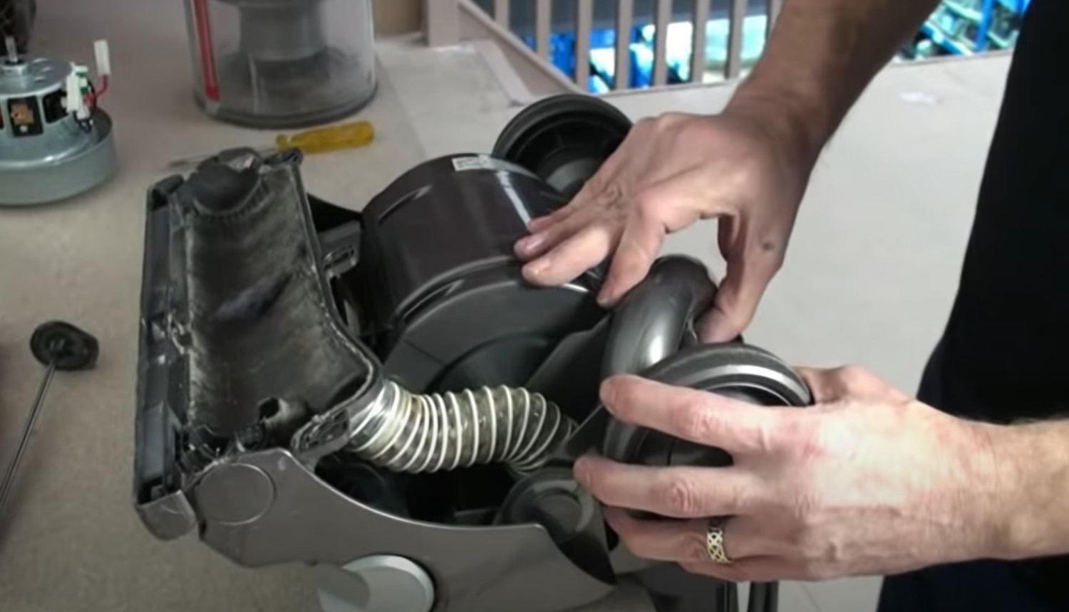 Dyson Motor Replacement remove the u bend